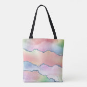 Peachy Agaat |  zachte pastel Waterverf Ombre Tote Bag (Achterkant)