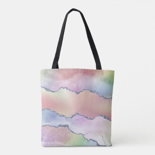 Peachy Agaat |  zachte pastel Waterverf Ombre Tote Bag (Achterkant)
