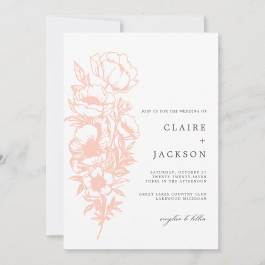 Peachy Anemone Kaart (Voorkant)