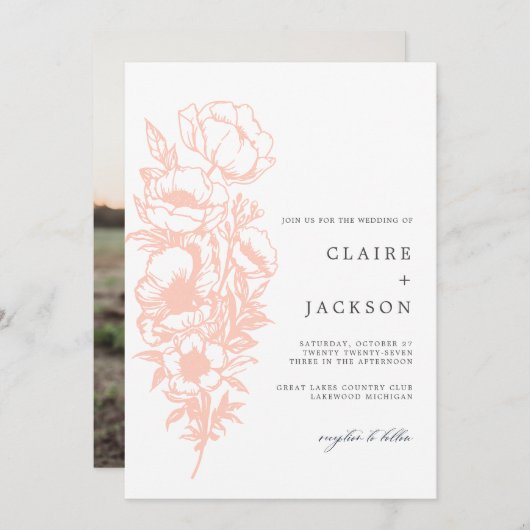 Peachy Anemone Kaart (Voorkant / Achterkant)