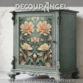 Peachy Aqua Elegance - Decoupage - Tissuepapier