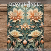 Peachy Aqua Elegance - Decoupage - Tissuepapier