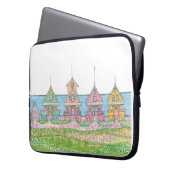 Peachy Beach Shack Electronics Bag Laptop Sleeve (Voorkant Links)