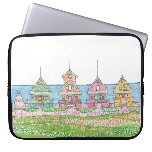 Peachy Beach Shack Electronics Bag Laptop Sleeve (Voorkant)