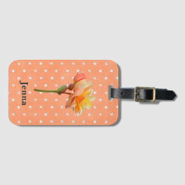 Peachy  Begonia Polka Dot Bagagelabel