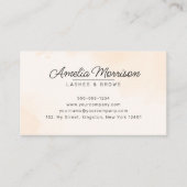 Peachy Beige Gouden Glitter Agaat Oogwimpers Brows Visitekaartje (Voorkant)