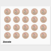 Peachy Beige Waterverf Bloemenbruiloft Ronde Sticker (Vel)