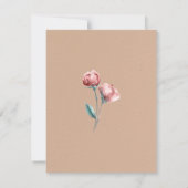 Peachy Beige Waterverf Floral Wedding RSVP Kaart (Achterkant)