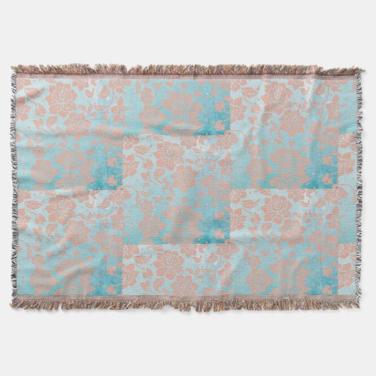 Peachy Bloemen Kant & Blauwgroen Deken (Voorkant)