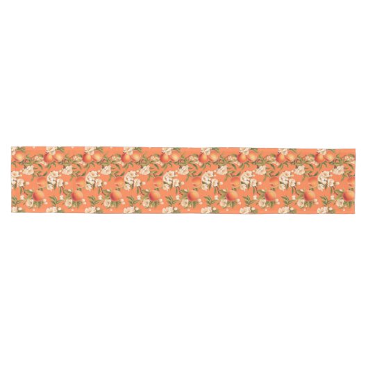 Peachy Blooms - Waterverf Peach Theme Medium Tafelloper (Horizontaal)