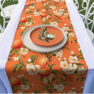 Peachy Blooms - Waterverf Peach Theme Medium Tafelloper
