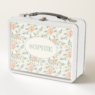 Peachy Blossoms Bloemen Gepersonaliseerde Lunch Bo