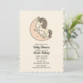 Peachy Blush Pink Celestial Baby shower Kaart (Staand voorkant)