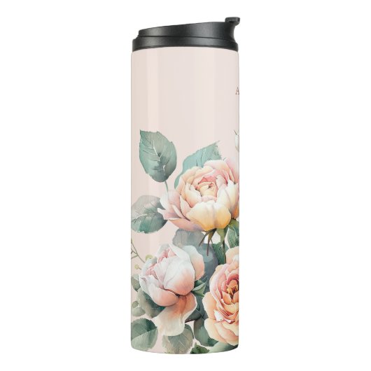 Peachy Blush Roos Garden Thermosbeker (Gedraaid links)