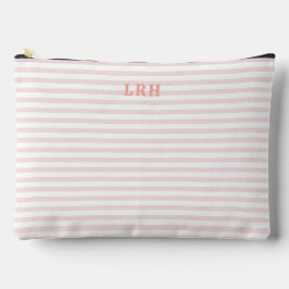 Peachy Blush Stripe Vintage Tiny Initials Monogram Etui