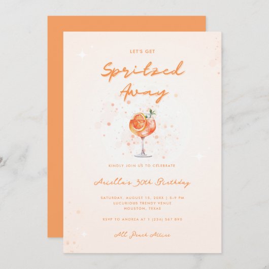 Peachy Cocktail besprenkeld weg 30ste verjaardagsf Kaart (Voorkant / Achterkant)