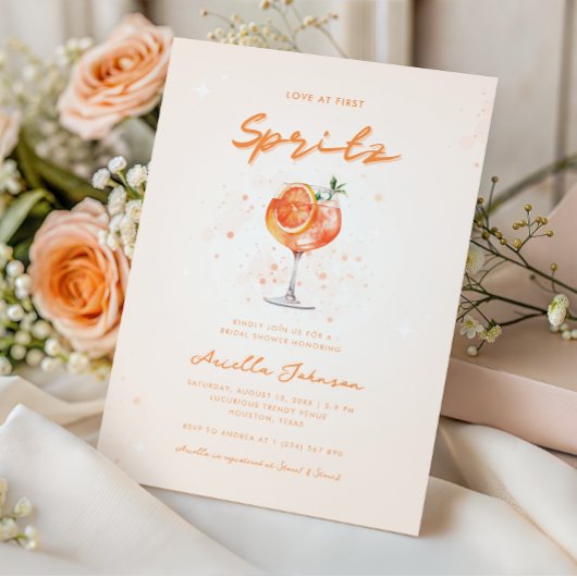 Peachy Cocktail Liefde bij First Spritz Vrijgezell Kaart