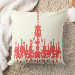 Peachy Coral Chandelier Designer Pillow Kussen