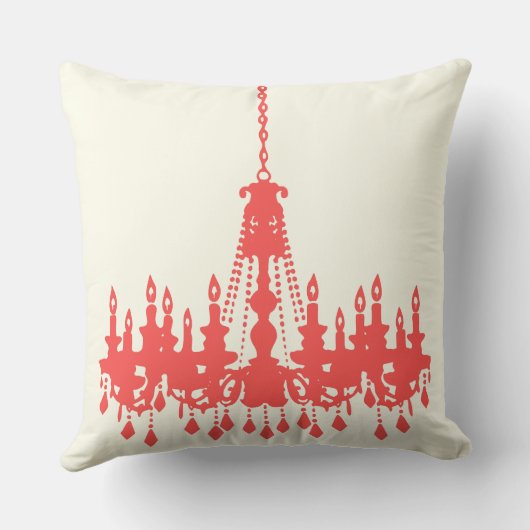 Peachy Coral Chandelier Designer Pillow Kussen (Achterkant)