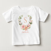 Peachy Coral Roos Wreated Persoonlijke Baby Naam (Voorkant)