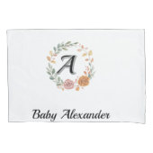 Peachy Coral Rose Wreath Personalized Name  Kussensloop (Voorkant)