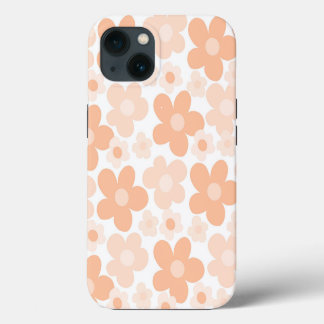 Peachy Daisies Retro Dream #1 #retro #decor #art iPhone 13 Hoesje