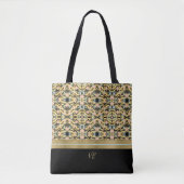 Peachy en zwarte kleur Splash Tote Bag (Voorkant)