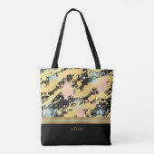 Peachy en zwarte kleur Splash Tote Bag (Achterkant)