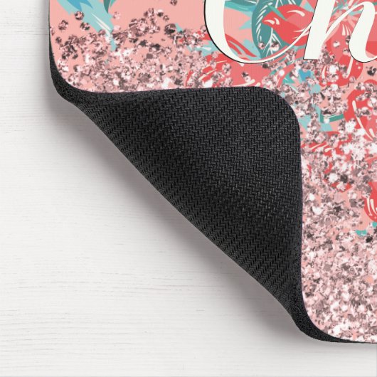 Peachy Fine Shines met Roos Gold Glitter Muismat (Hoek)