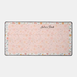 Peachy Floral Design - Gepersonaliseerde bureaulat Bureaumat