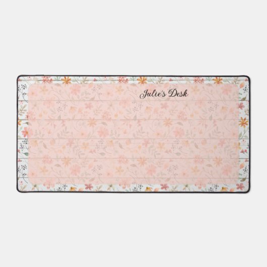 Peachy Floral Design - Gepersonaliseerde bureaulat Bureaumat (Voorkant)