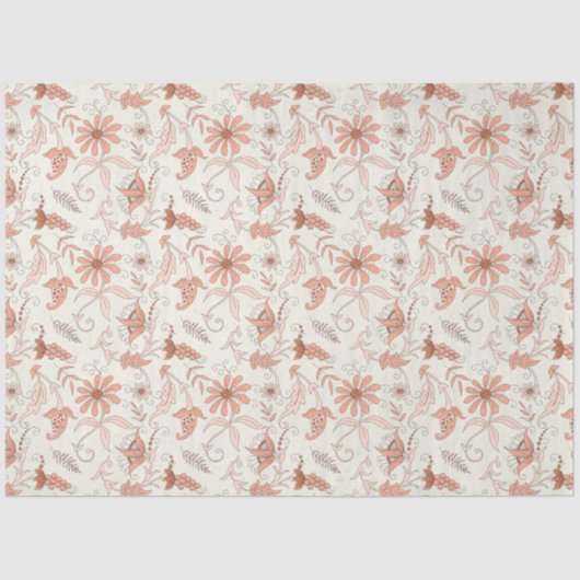 Peachy Floral serie ontwerp 7 Tissuepapier (Voorkant)