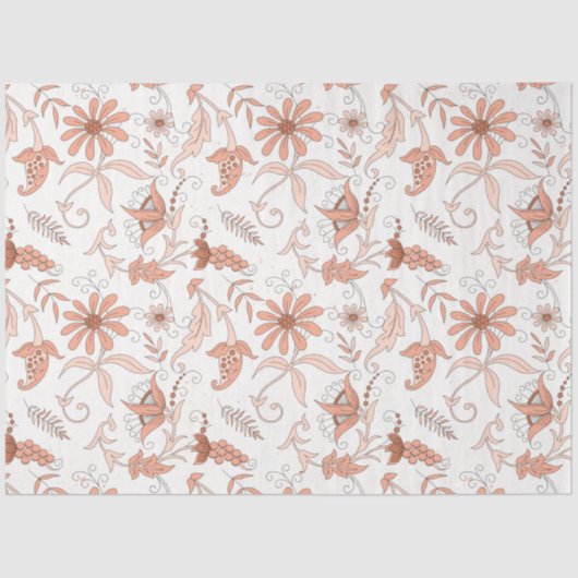 Peachy Floral serie ontwerp 9 Tissuepapier (Voorkant)