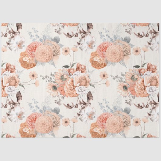 Peachy Floral Series Design 2 Tissuepapier (Voorkant)