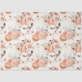Peachy Floral Series Design 8 Tissuepapier
