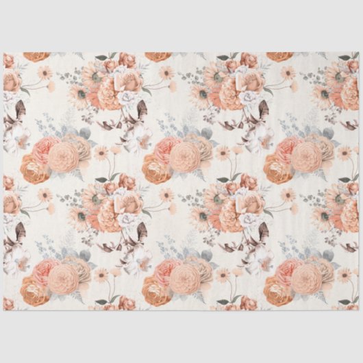 Peachy Floral Series Design 8 Tissuepapier (Voorkant)