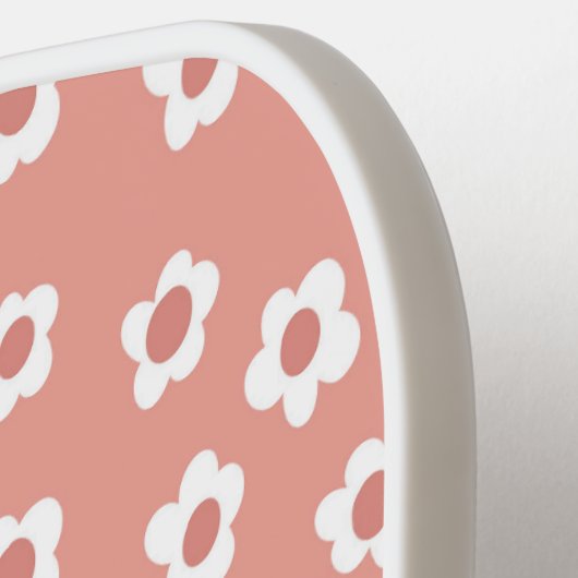 Peachy Floral Wall Clock Pickleball Paddle (Links Detail)