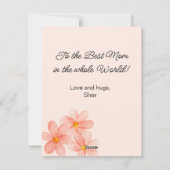 Peachy Flowres Moederdag Feestdagenkaart (Achterkant)