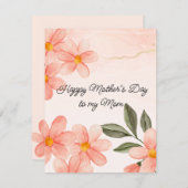 Peachy Flowres Moederdag Feestdagenkaart (Voorkant / Achterkant)