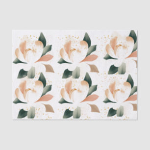 Peachy Gold Peonies Gespikkeld tissuepapier