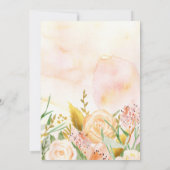 Peachy Gold Waterverf Floral | Baby Sprinkle Kaart (Achterkant)