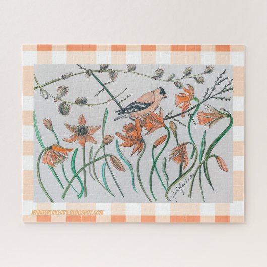 Peachy Goldfinch Puzzle Legpuzzel (Horizontaal)