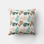 Peachy Green French Horn | Horn Player Gift Kussen (Achterkant)