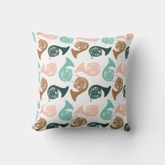 Peachy Green French Horn | Horn Player Gift Kussen
