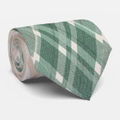 Peachy Green Rearrangeerde Argyle Stropdas (Opgerold)