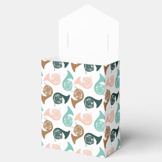 Peachy groene Franse hoorn | Muzikant Party Supply Bedankdoosjes (Geopend)