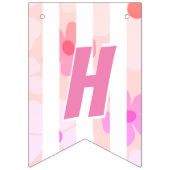 Peachy Happy Birthday Bubble Gum Roze Perzik Bloem Vlaggetjes (Tweede vlag)