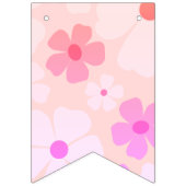 Peachy Happy Birthday Bubble Gum Roze Perzik Bloem Vlaggetjes (Eerste vlag)