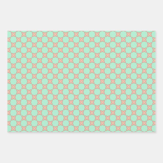 Peachy Harmony Wrapping Paper Flat Sheet Set (Voorkant 3)