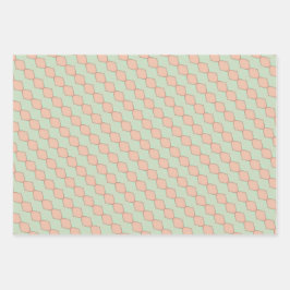 Peachy Harmony Wrapping Paper Flat Sheet Set